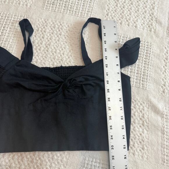 Anthropologie Maeve medium off the shoulder smocked linen crop top TS 2711 - Picture 4 of 9